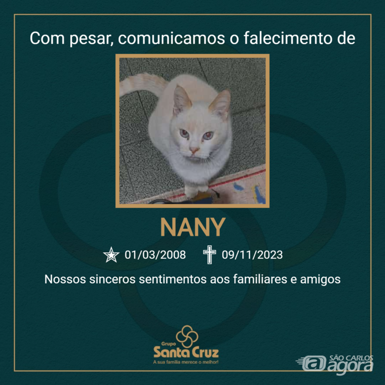 Homenagem do Grupo Santa Cruz a pet Nany -