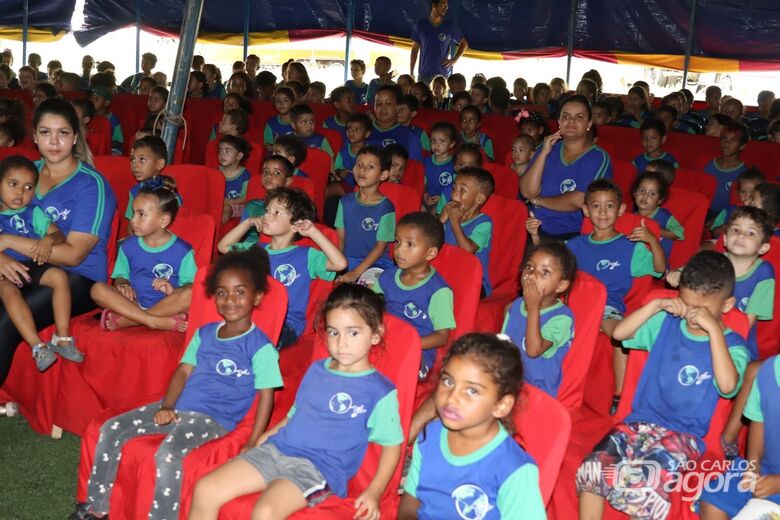 Fundo Social leva 600 alunos de entidades conveniadas com o município para uma tarde no circo - Crédito: Divulgação