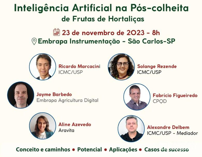 Painel na Embrapa São Carlos discute uso da Inteligência Artificial na pós-colheita de frutas e hortaliças - Crédito: Divulgação