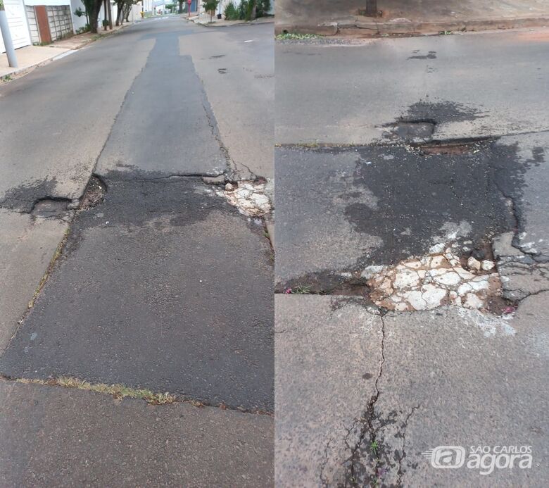 Trânsito de caminhões provoca estragos em rua no Planalto Paraíso - 