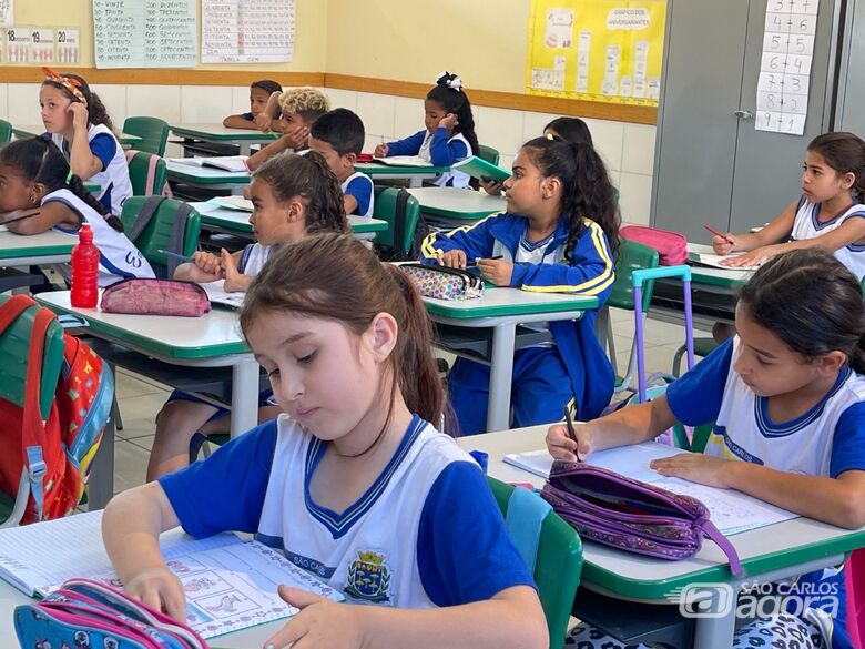 Alunos em escola municipal  - Crédito: Divulgação 