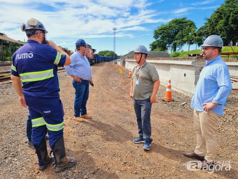 Secretários acompanham obras da Rumo no viaduto 4 de Novembro - Crédito: Divulgação