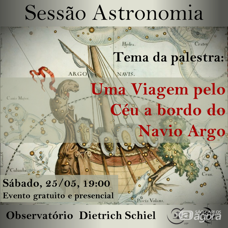 Sessão Astronomia leva os espectadores a "Uma Viagem pelo Céu a bordo do Navio Argo" - Crédito: Divulgação