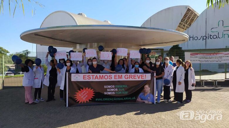 Em São Carlos, funcionários em greve lutam por melhores salários - Crédito: Divulgação