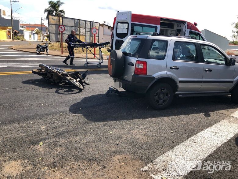 Acidente deixa motociclista ferido no Douradinho  - Crédito: Gabriel Henrique