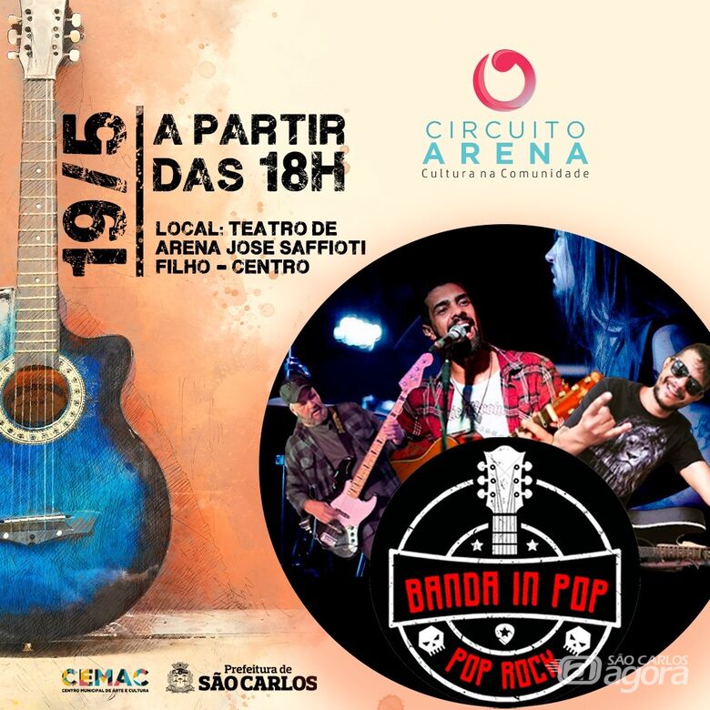 Domingo tem Circuito Arena com a Banda In Pop - 