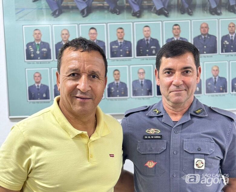 Vice-prefeito discute segurança em reunião com o novo comandante do 38º BPM - Crédito: Divulgação