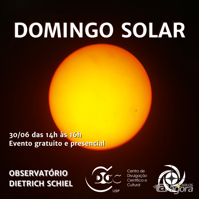 Observatório do CDCC/USP convida para observação do Sol - 