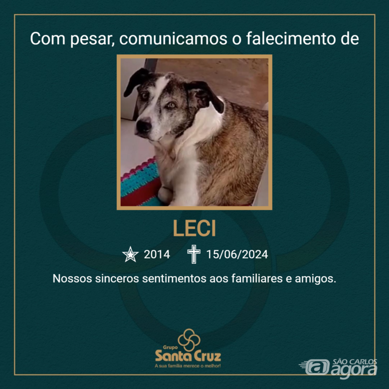 Homenagem do Grupo Santa Cruz a pet Leci -