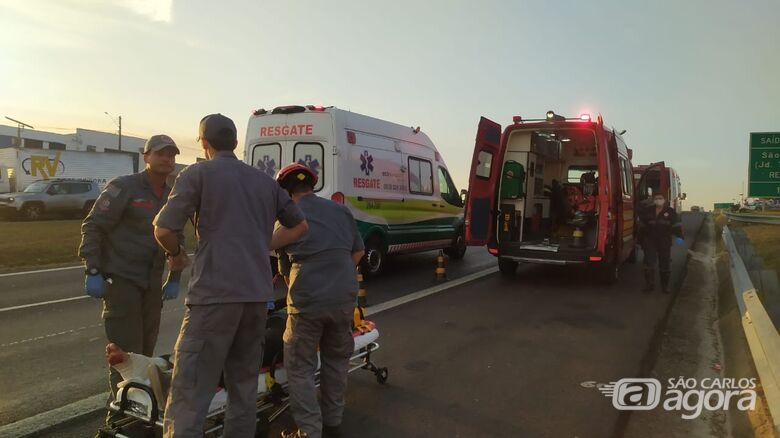 Acidente deixa motociclista ferido na Washington Luís - Crédito: Maycon Maximino