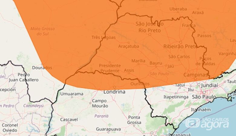 Perigo: São Carlos está na área de alerta do INMET - 