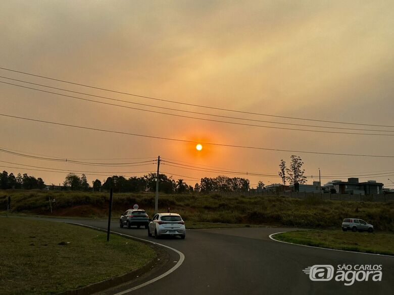 Sol encoberto pela fumaça - Crédito: SCA