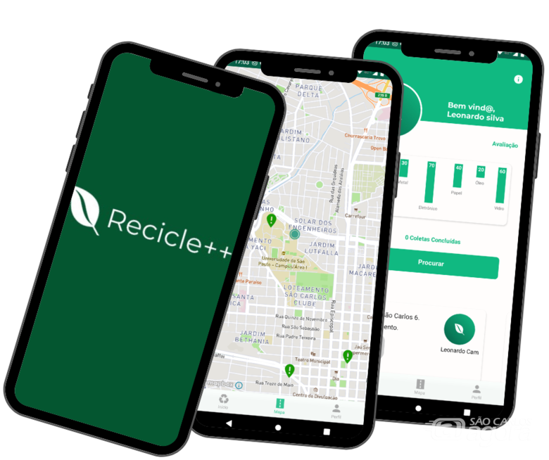 Os aplicativos estão disponíveis para o sistema Android - Crédito: Divulgação Recicle++