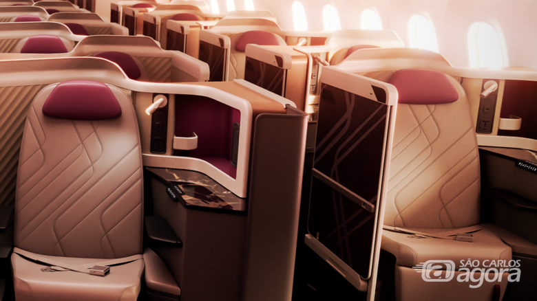 Novo interior do B787 - Crédito: divulgação