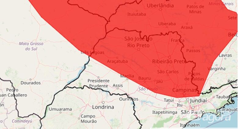 São Carlos está no mapa de "grande perigo" do INMET - 