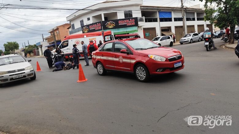 Colisão entre duas motos deixa mulher ferida no Jockey Clube - Crédito: Maycon Maximino