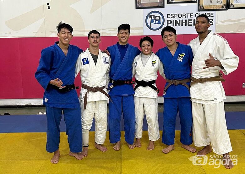 Judocas são-carlenses treinaram no Pinheiros ao lado de medalhistas olímpicos - Crédito: Divulgação