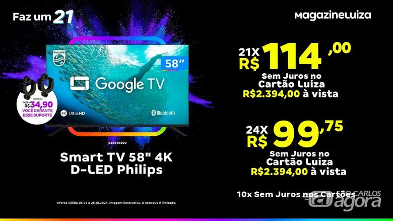 Imperdível: Smart TV Philips 58” 4K em oferta antecipada de Black no Magalu - 