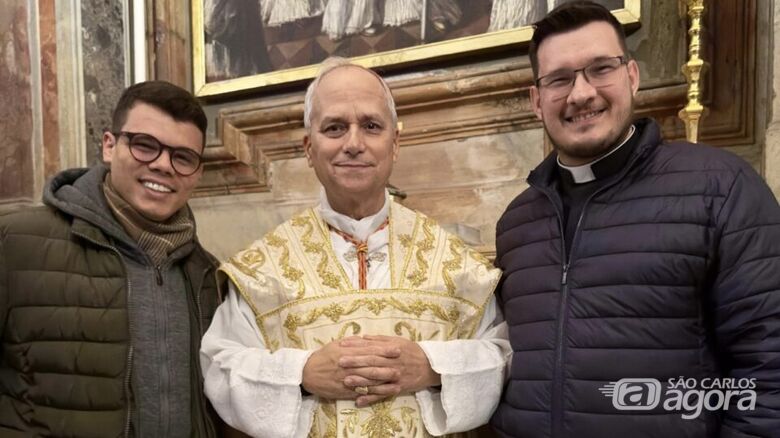 Padres da Diocese de São Carlos participam de missa em Roma - Crédito: Divulgação