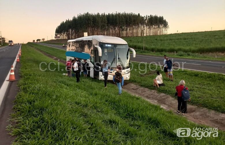 Ônibus sai da pista ao ser fechado na Washington Luís - 