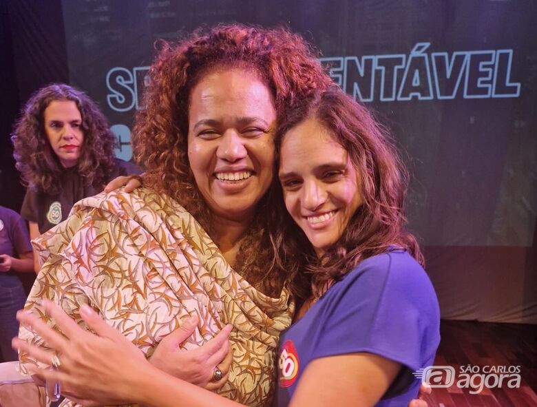 Advogada Sara Bononi com a deputada estadual Marina Helou durante o segundo turno das eleições em São Paulo. - Crédito: Divulgação