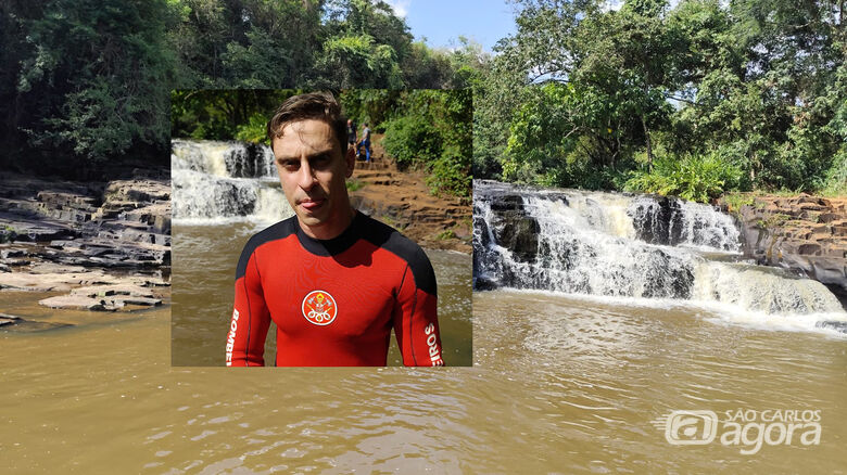 Tenente Rissato e Cachoeira ao fundo  - Crédito: Maycon Maximino 