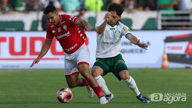 Agustin Giay em lance da partida no empate em 1 a 1 entre Palmeiras x Noroeste - Crédito: Cesar Greco/Palmeiras/by Canon