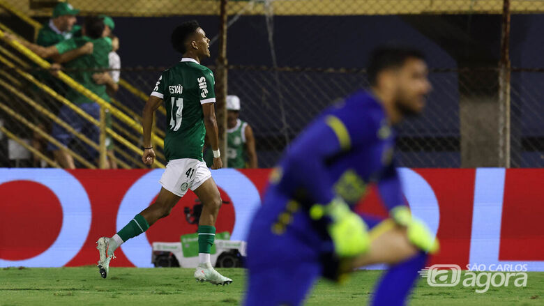 Estevão comemora o segundo gol: Palmeiras está na semi do Paulistão - Crédito: Cesar Greco/Palmeiras/by Canon