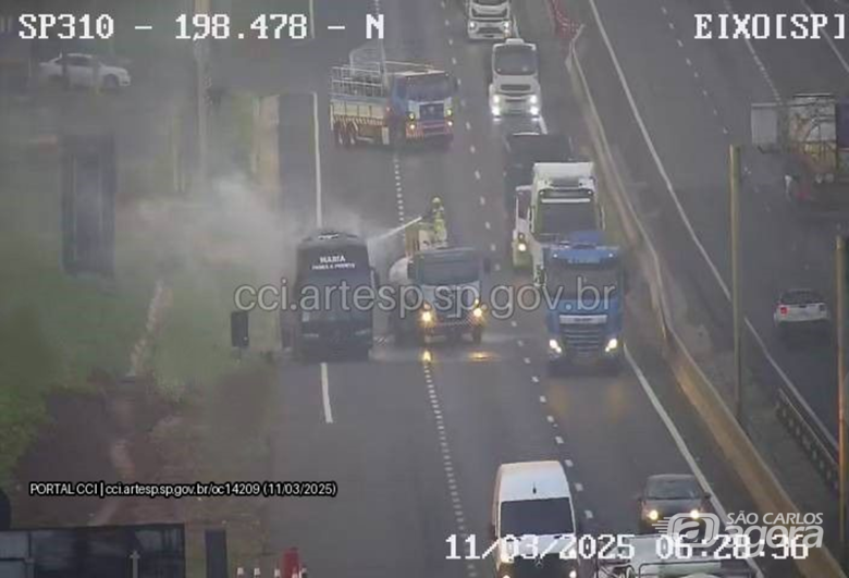 Ônibus com 22 passageiros pega fogo na Washington Luís -