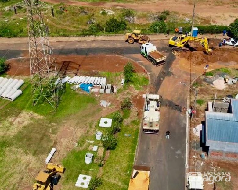 Prefeitura de Ibaté avança nas obras de drenagem no bairro Domingos Valério - Crédito: Divulgação