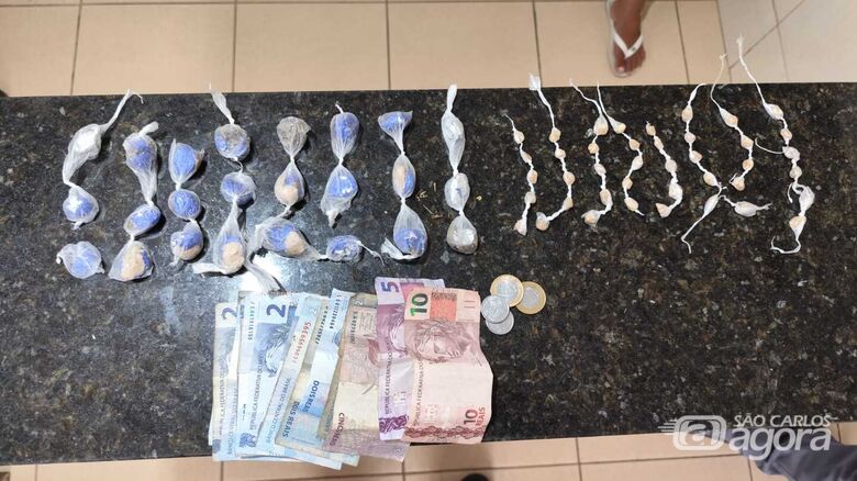 A droga que estava em poder do suspeito foi apreendida - Crédito: Maycon Maximino