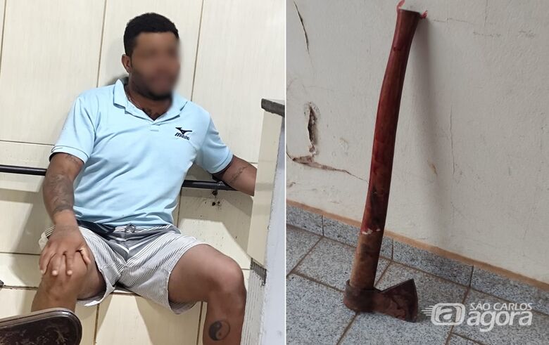 Acusado no plantão policial - Crédito: Maycon Maximino