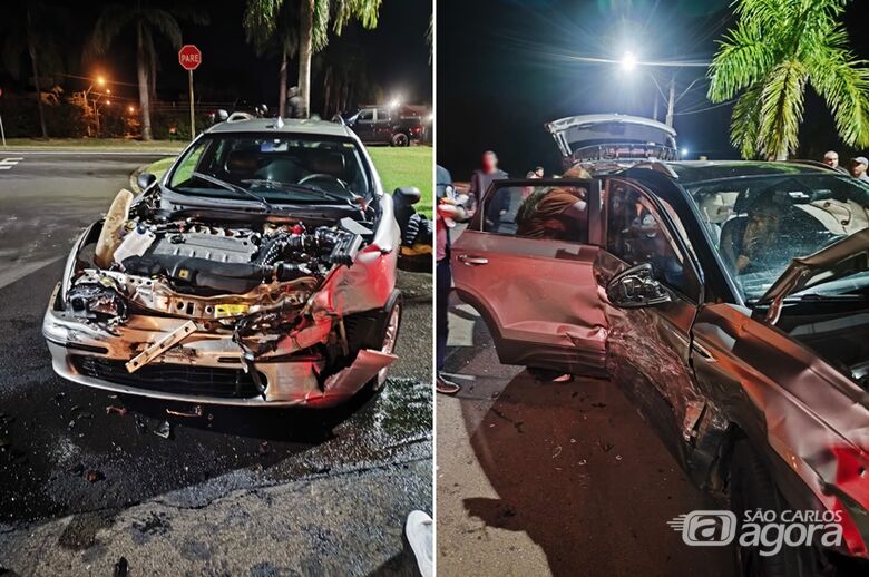 Carro capota após colisão no Damha  - 