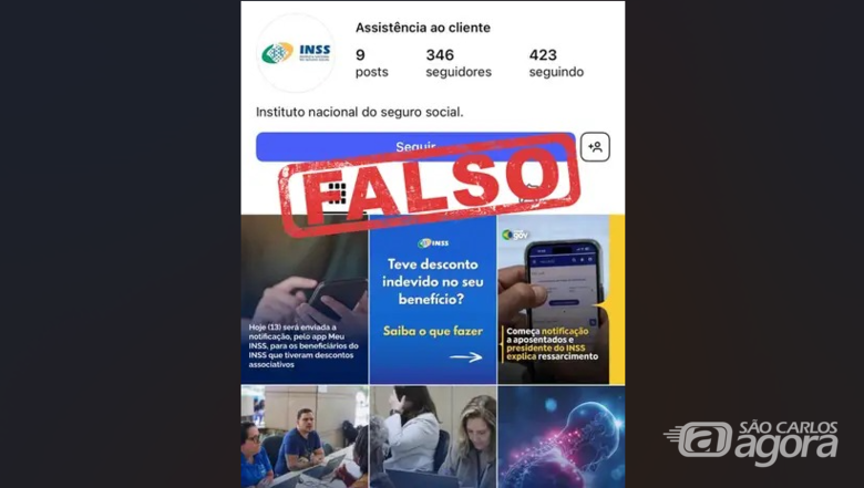Golpe: perfil falso do INSS atrai aposentados com promessa de reembolso - Crédito: Divulgação