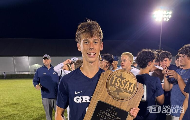 O são-carlense Vitinho Robazza: ele foi um dos destaques do time com 18 gols e 16 assistências em 20 jogos - Crédito: arquivo pessoal