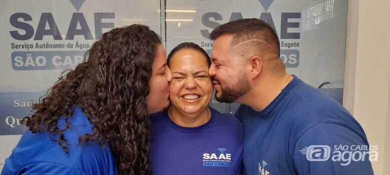 Isabella, Valdirene e Anderson: mãe e filhos no Saae - Crédito: Divulgação