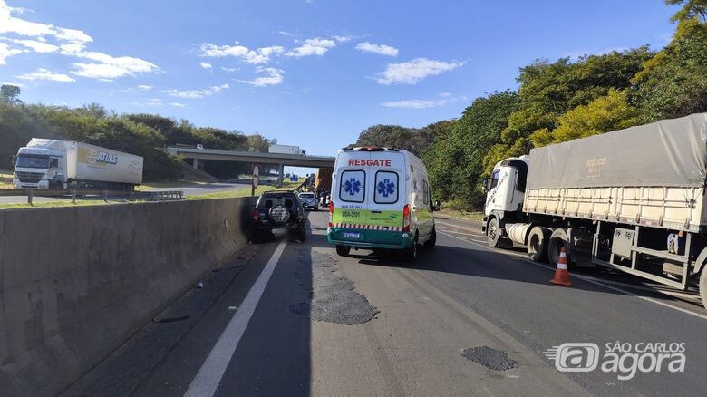 Engavetamento com cinco veículos causa lentidão na Rodovia Washington Luís - Crédito: Maycon Maximino