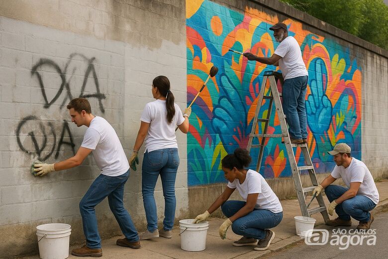 Pichação é vandalismo, sendo muito diferente de grafite diz Guerreiro - Crédito: divulgação