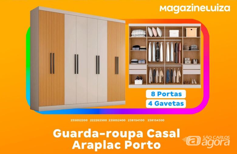 Somente nesta segunda-feira: Guarda-Roupa Casal por apenas R$ 49,00/mês no Magalu -