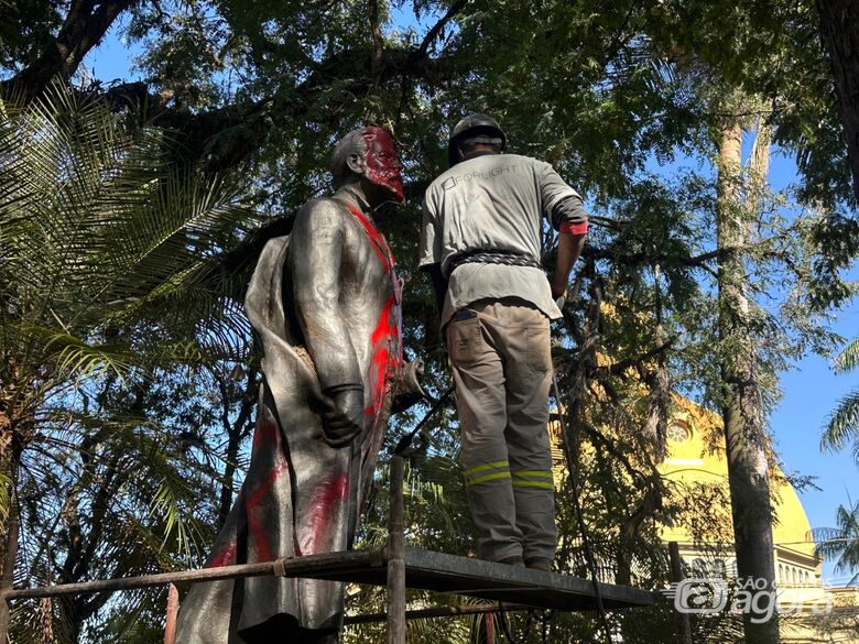 Limpeza sendo realizada  - Crédito: Divligacao 