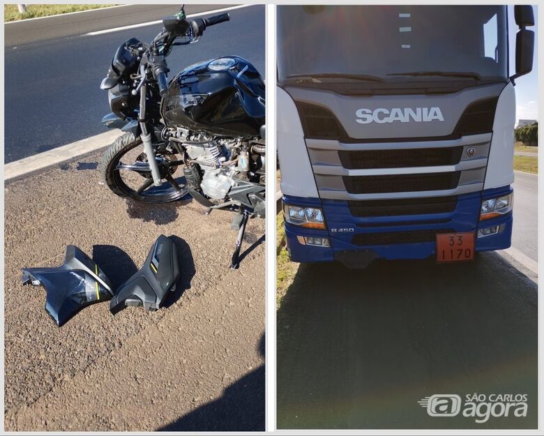 Motociclista fica ferido após colisão traseira com carreta na Rodovia Washington Luís - Crédito: CCI ARTESP