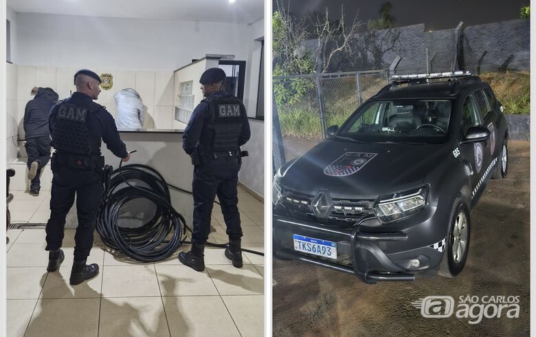 GAM flagra dupla furtando fiação de poste no Fagá -