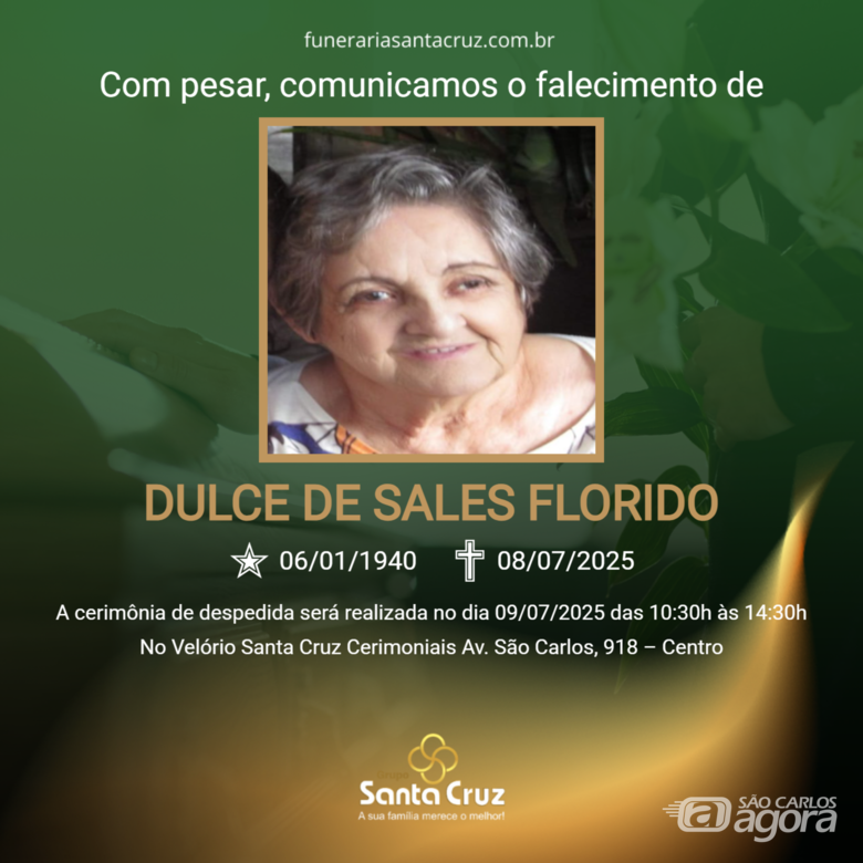 Funerária Santa Cruz informa nota de falecimento - 