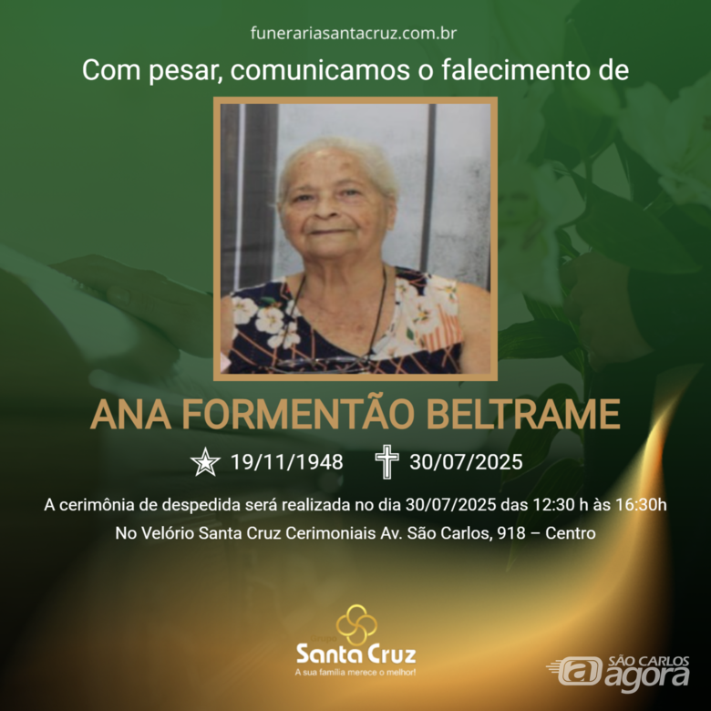 Grupo Santa Cruz informa notas de falecimento - 