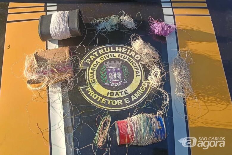 Linhas com cerol apreendidas  - Crédito: Divulgação 