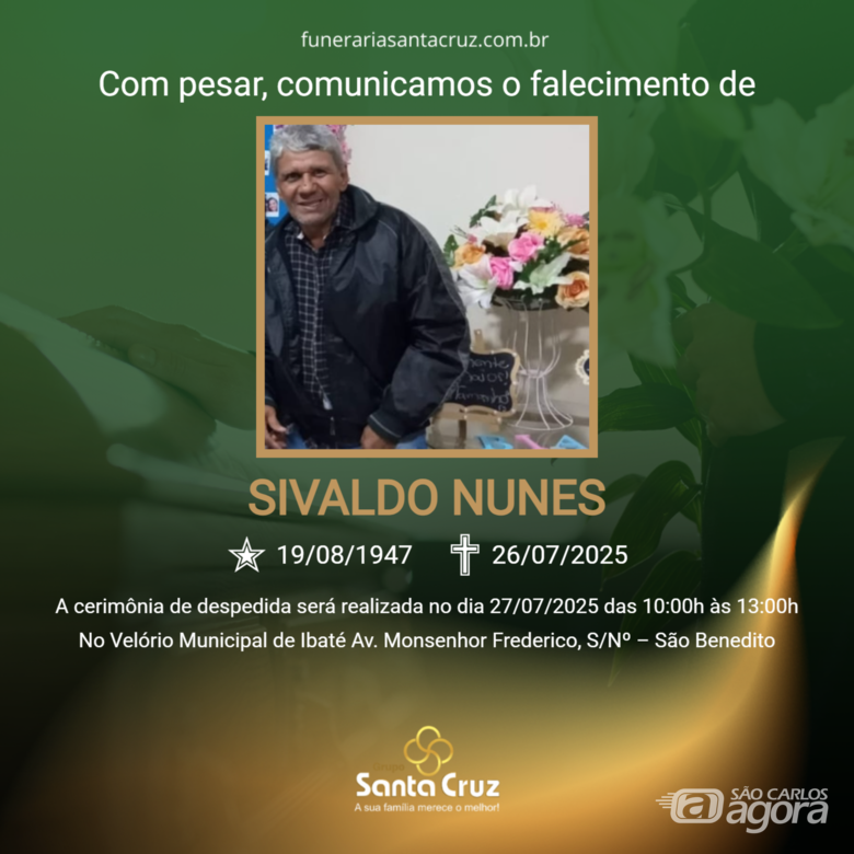 Grupo Santa Cruz informa notas de falecimento  - 