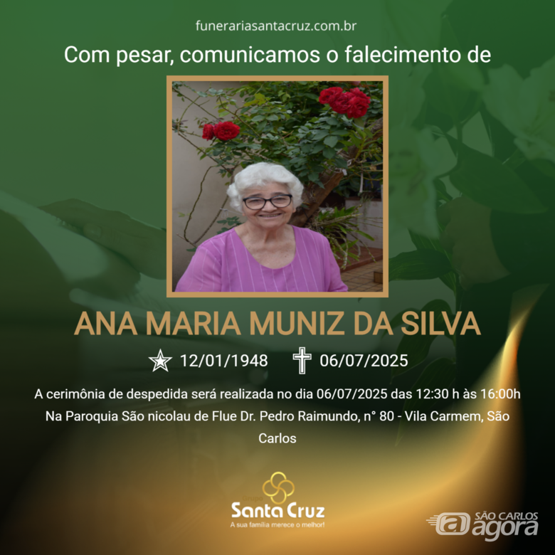 Grupo Santa Cruz informa notas de falecimento -