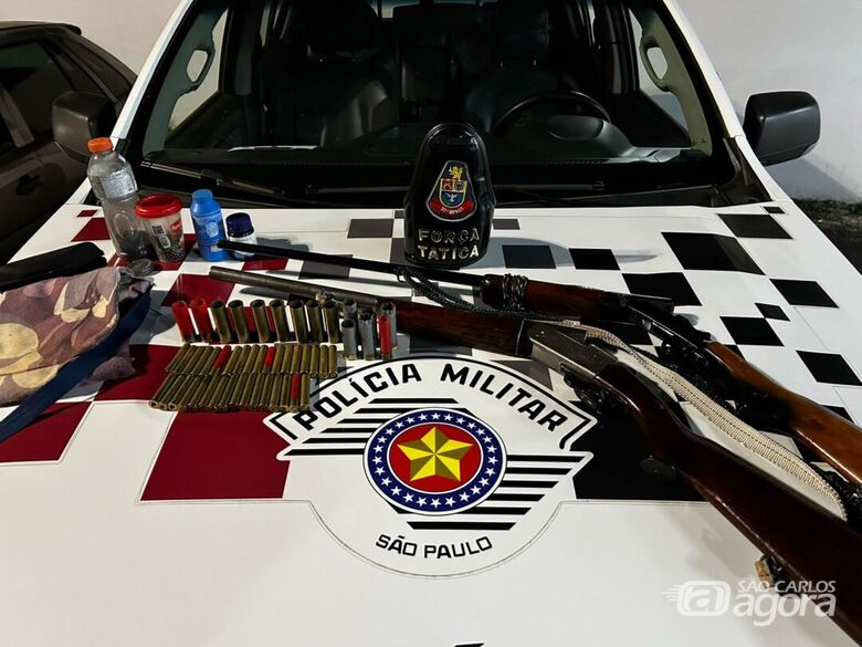 Armas apreendidas - Crédito: Grupo Rio Claro 