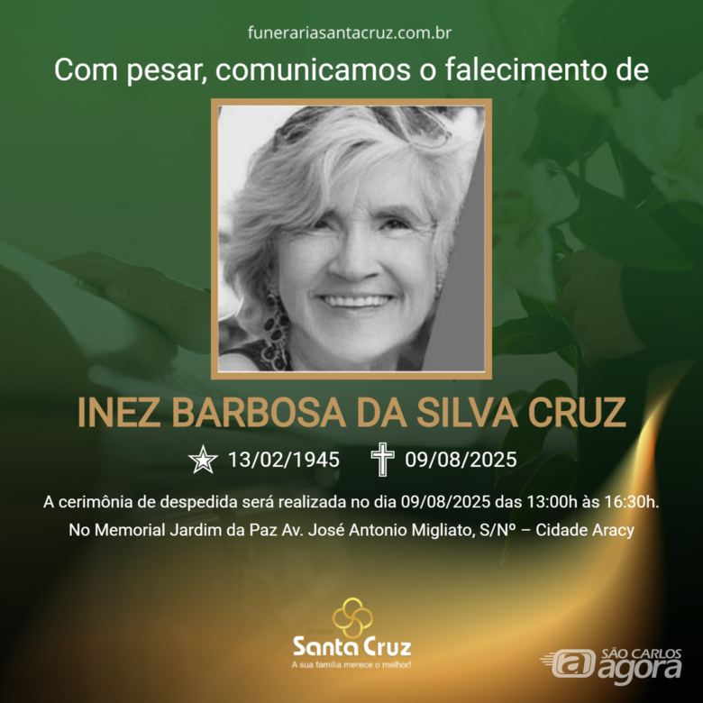 Grupo Santa Cruz informa notas de falecimento -