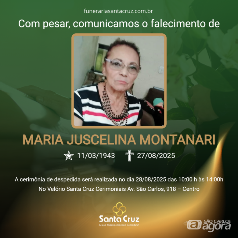 Grupo Santa Cruz informa notas de falecimento -